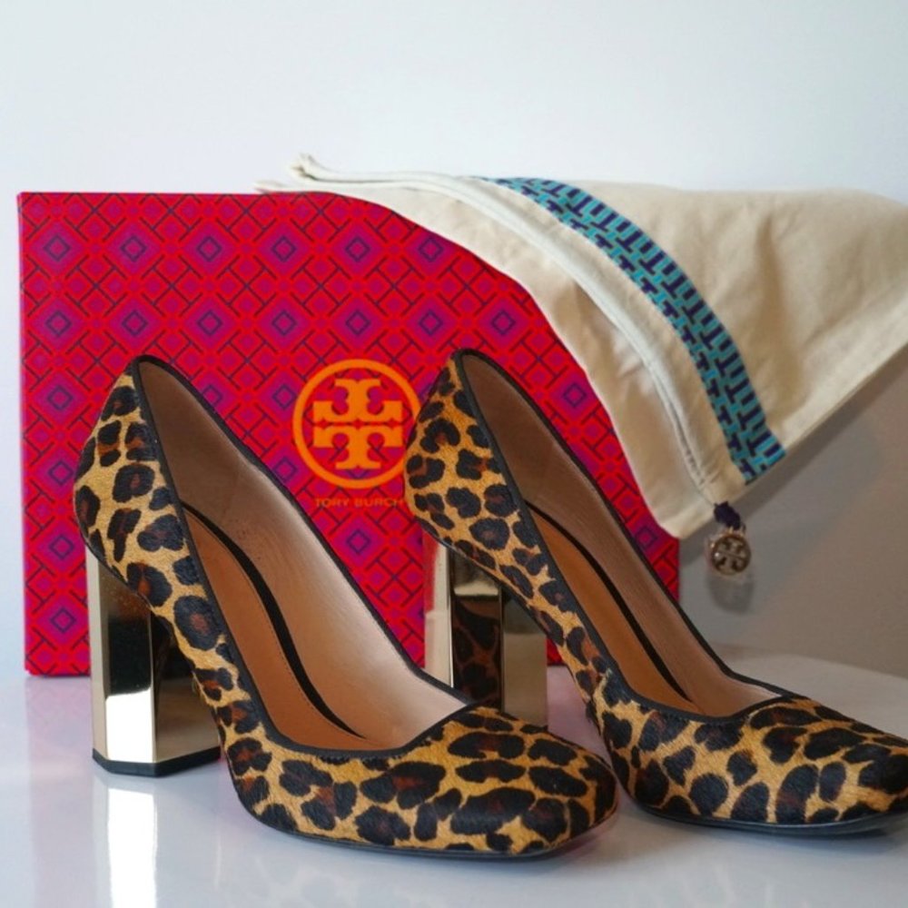 Tory Burch Regina Pumps in Ocelot Leopard SZ 8.5